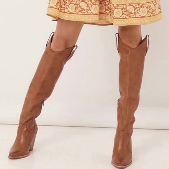 Spell & The Gypsy Montana Leather Boots In Tan 38 NWOB - Picture 2 of 12